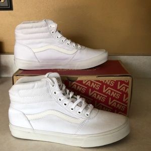 Vans white high top sneaker